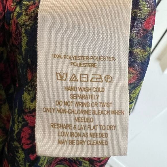 Free People Sheer Floral Collared Button Down Blouse - Picture 7 of 8